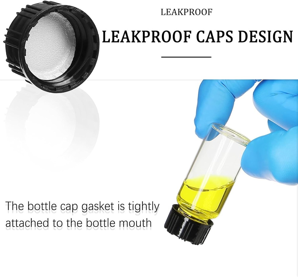 Clear Glass Vials with Screwcap Empty Bottles Liquid Sampling Sample...