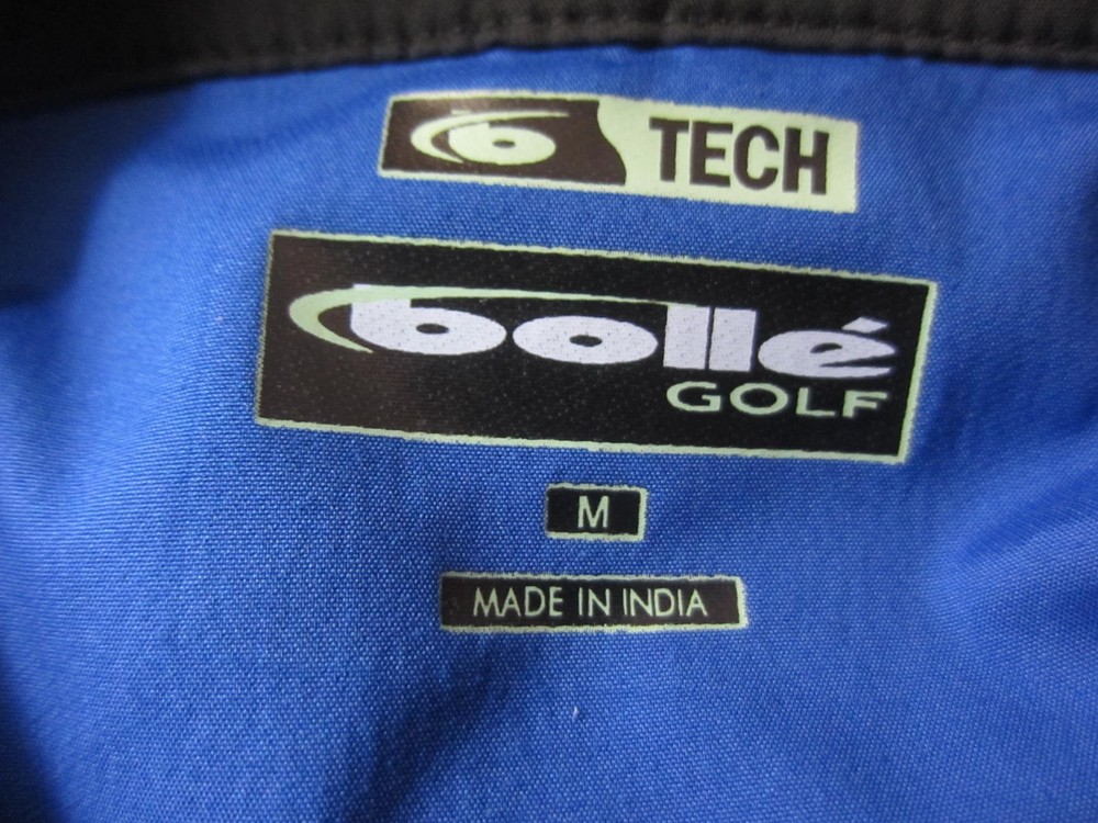 Bolle Golf Tech Mens Medium Blue Windbreaker Jacket Pullover Pockets