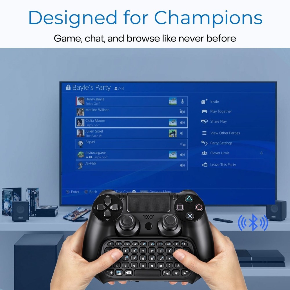 Bluetooth Mini Wireless Keyboard Keypad For Sony PS4 PlayStation 4 Controller