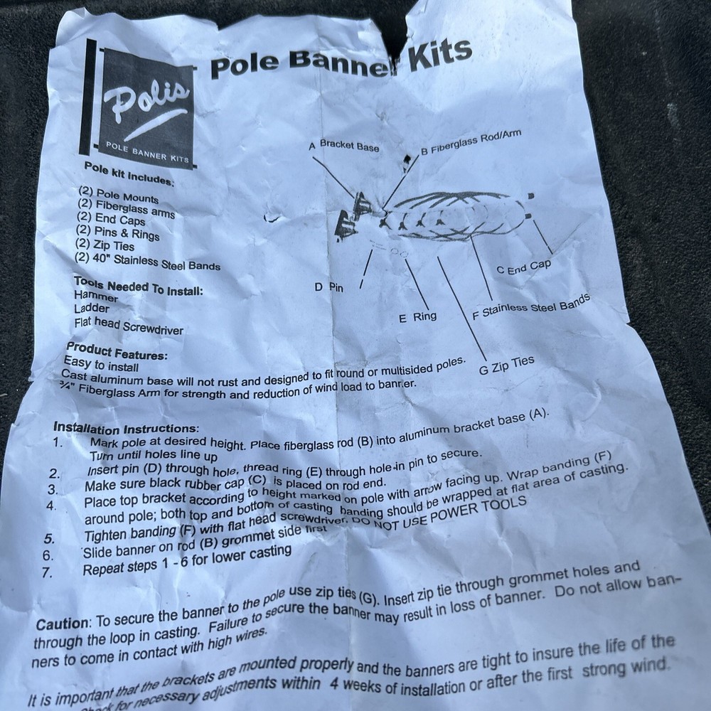NEW POLIS POLE BANNER KIT PBKFB-24