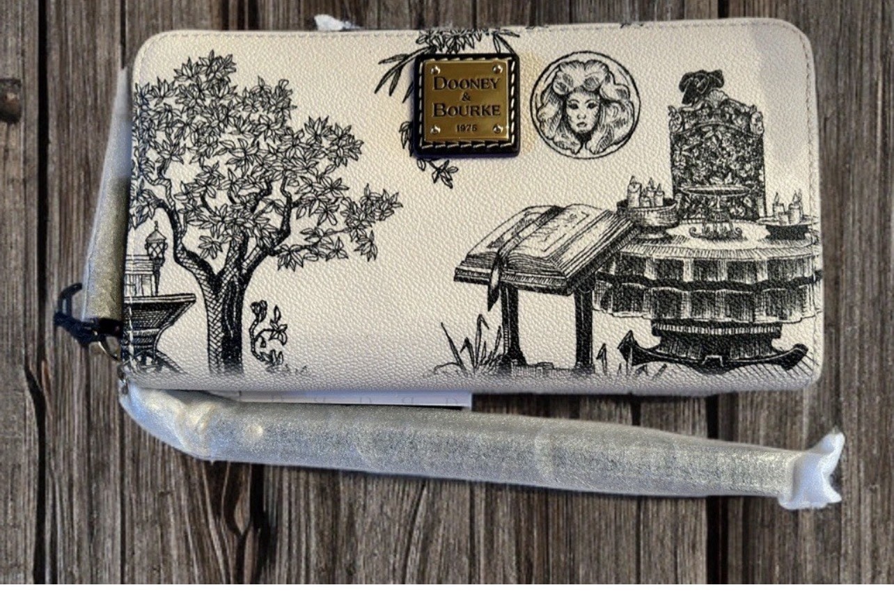 Disney Dooney & and Bourke Haunted Mansion Toile Wallet Wrislet NWT 2024