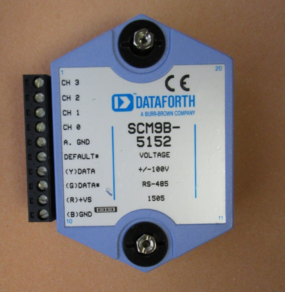 DAQ Module 4 Ch. A/D to RS-485 15 bit resolution +/-100V  DATAFORTH SCM9B-5152