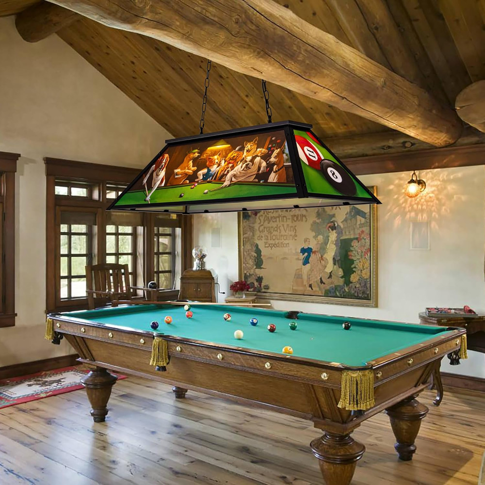 Pool Table Light Dogs Playing Billiards Lights for 7' 8' 9' Pool Table