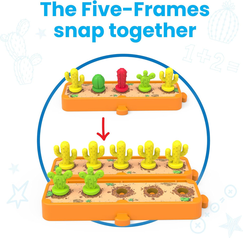 Cactus Counting Desert Math Activity Set, Ten Frame Math Manipulatives, Color Co