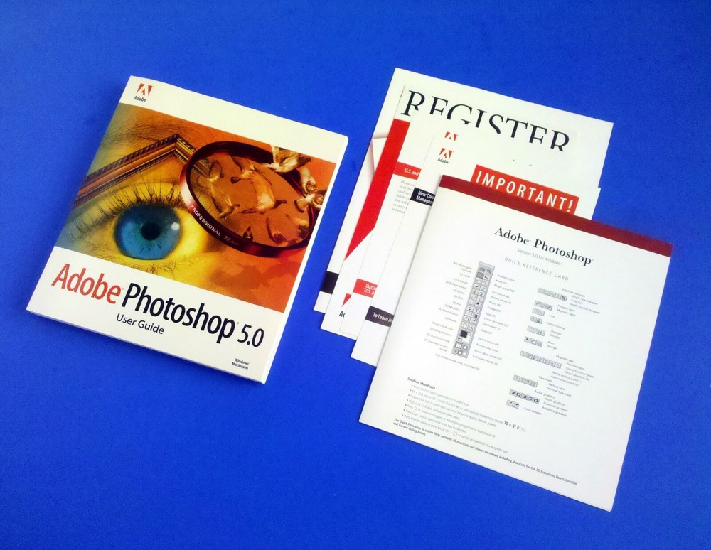 Adobe Photoshop 5.0 Manual Manuals User Guide Reference Card Book Windows Mac 5