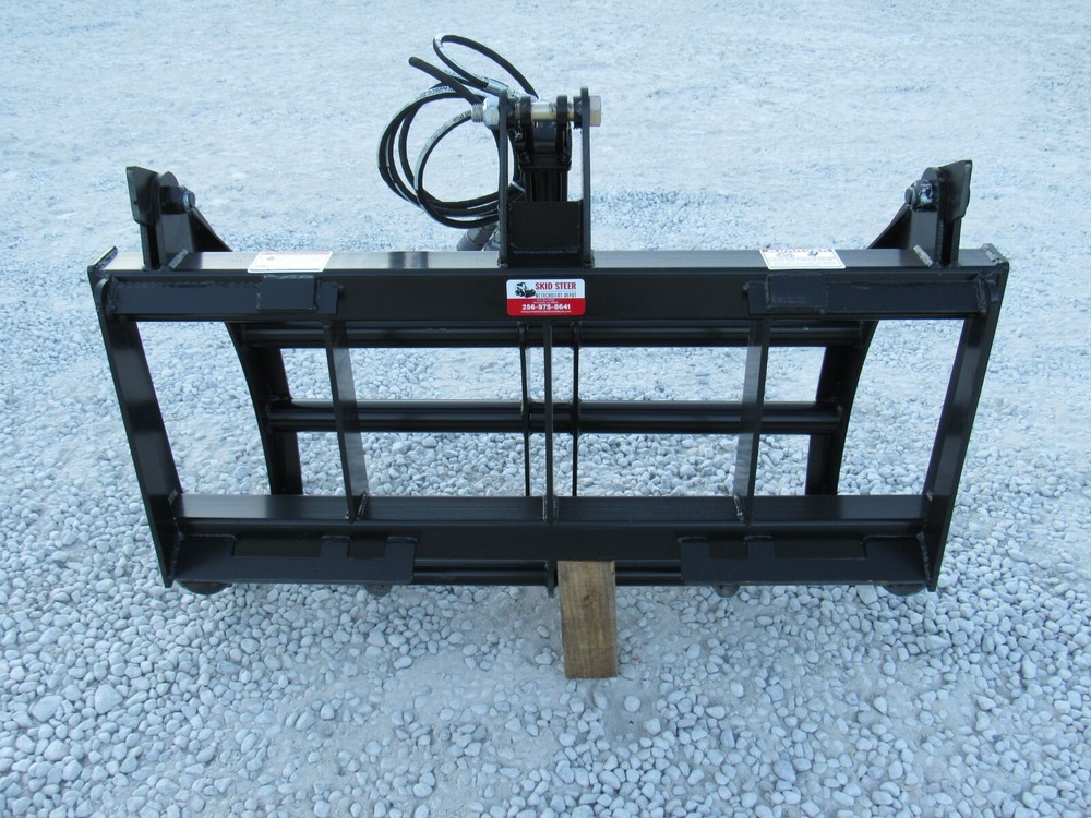 48" Compact Tractor Root Rake Clam Grapple Attachment Skid Steer Quick Attach