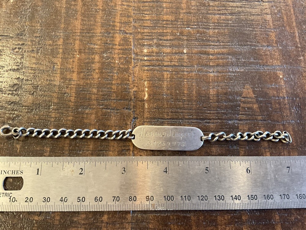 ORIGINAL WWII US STERLING ID BRACELET - LOVING YOU ALWAYS