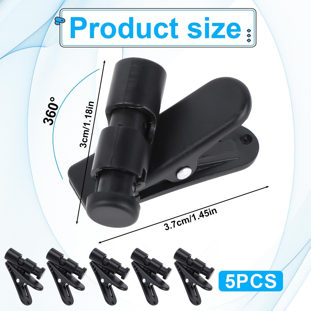 5 Pack Headphone Wire Clips Headset Cord Clip Earbud Cable Black...