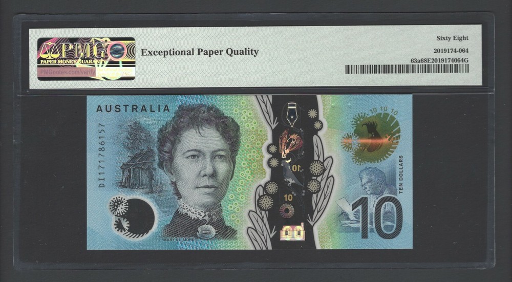 Australia 10 Dollars 2017 P63a Uncirculated Graded 68