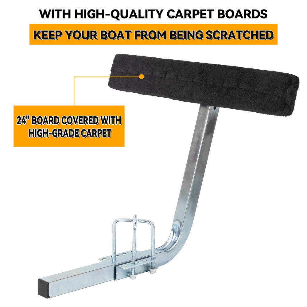 Boat Trailer 2' Side Guide On Bunk Board Carpeted Kit w/ Hardware