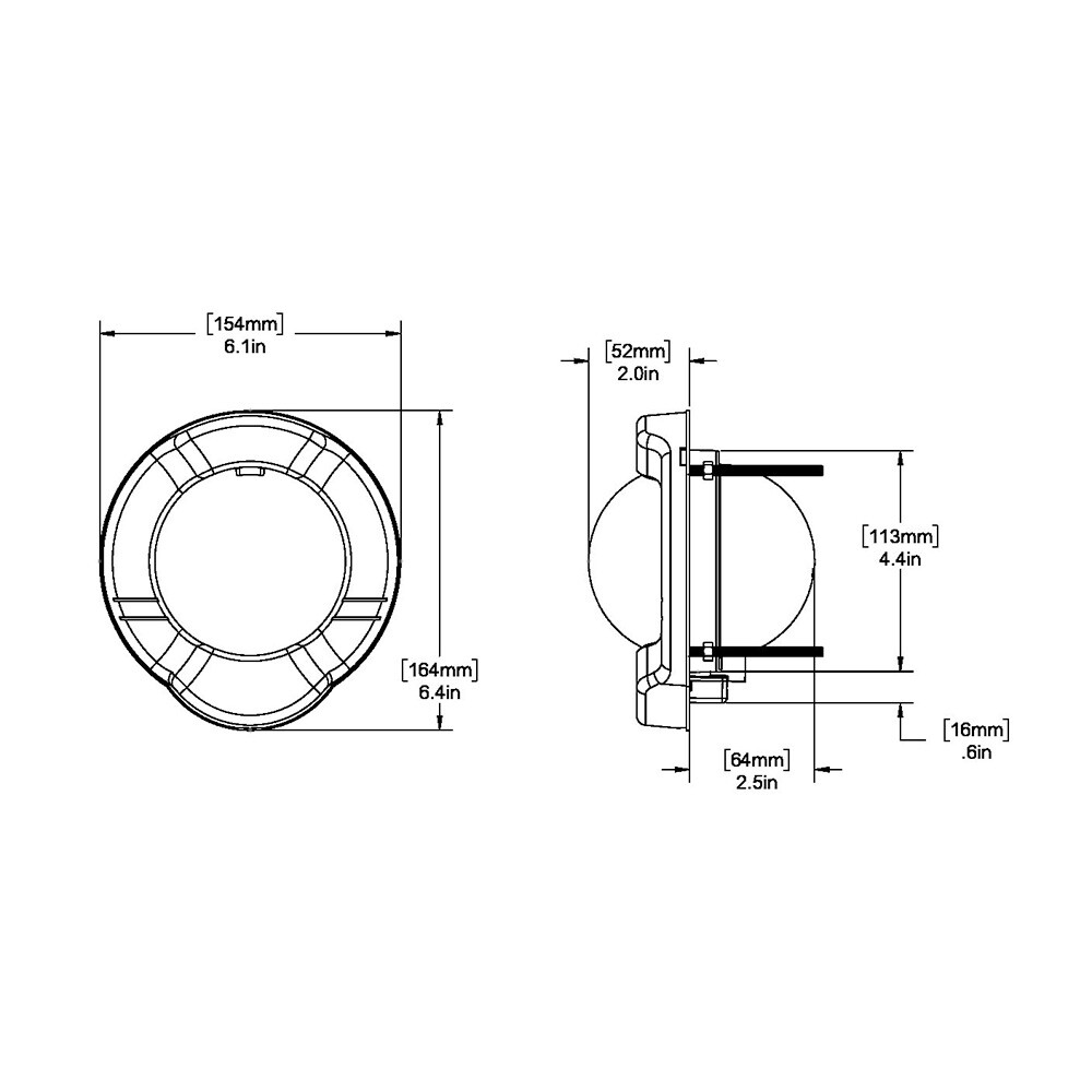 Ritchie Compasses Ss-Pr2 Compass Bulkhead 3.75" Combi Black
