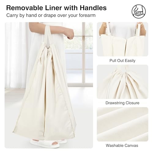Double Laundry Hamper with Lid, 140L Large 2 Section Laundry Sorter, 2-Section