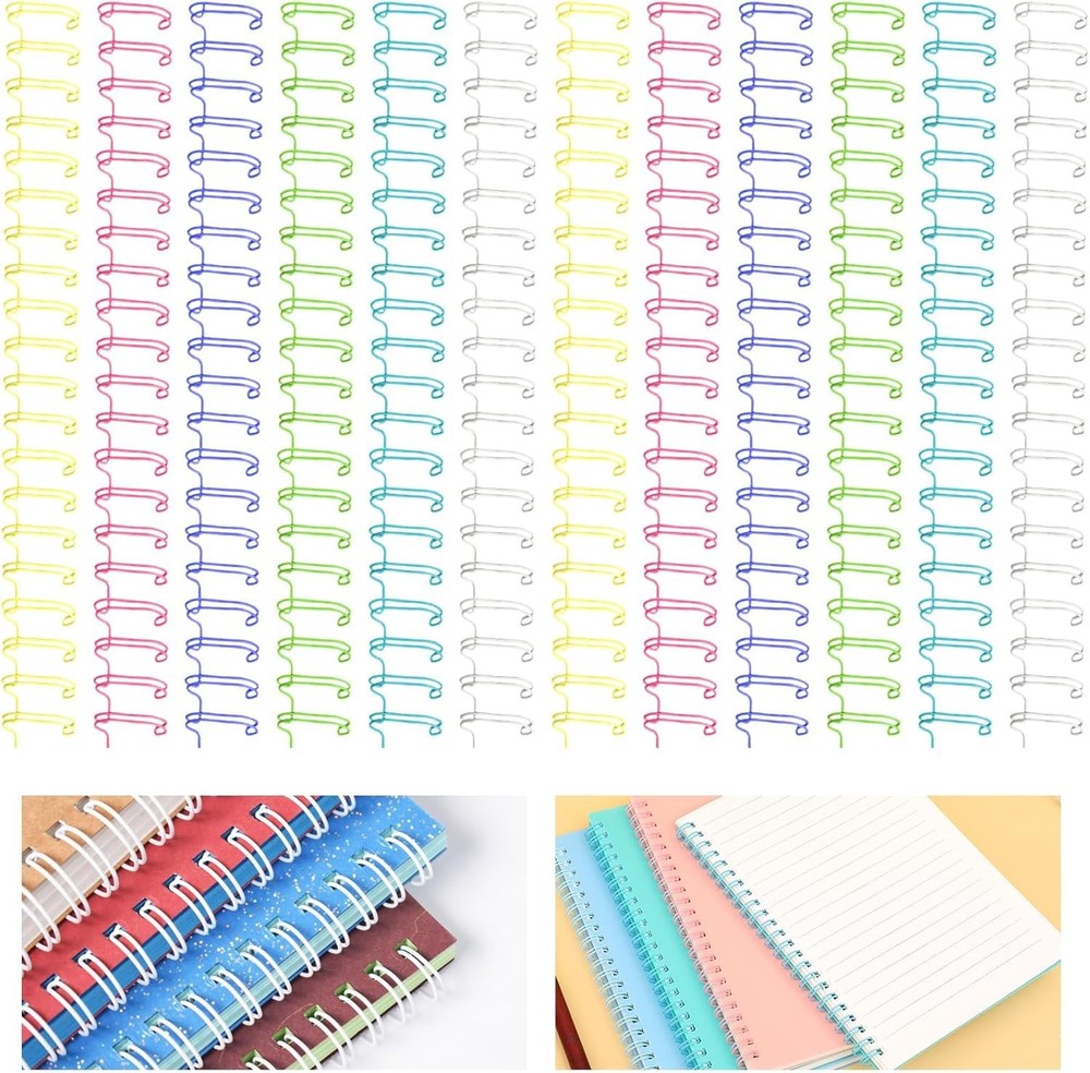 30Pcs Metal Double Loop Binding Wires Double Spiral Binding Ring Coil, 9/16" ...