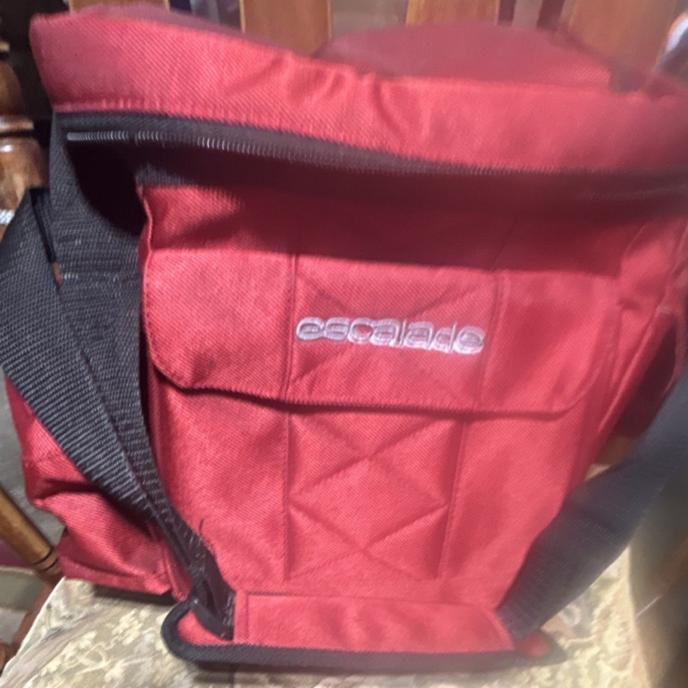 Escalade Red Insulated Backpack Cooler with Shoulder Strap & Multiple Pockets