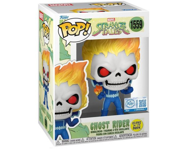 Funko Pop Marvel: Strange Tales - Ghost Rider GITD EE Exclusive w/ Protector
