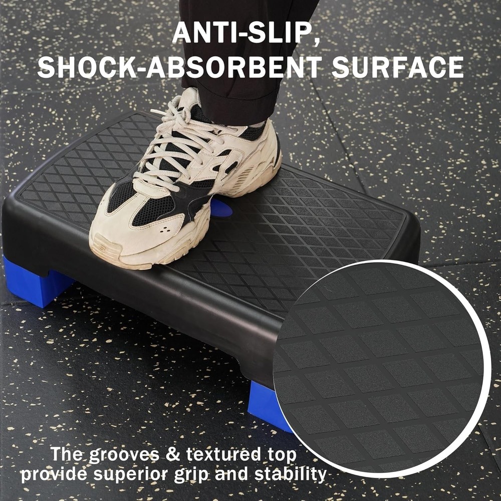 Compact Adjustable Aerobic Step Platform - 440 lbs Weight Limit, Safe & Durable
