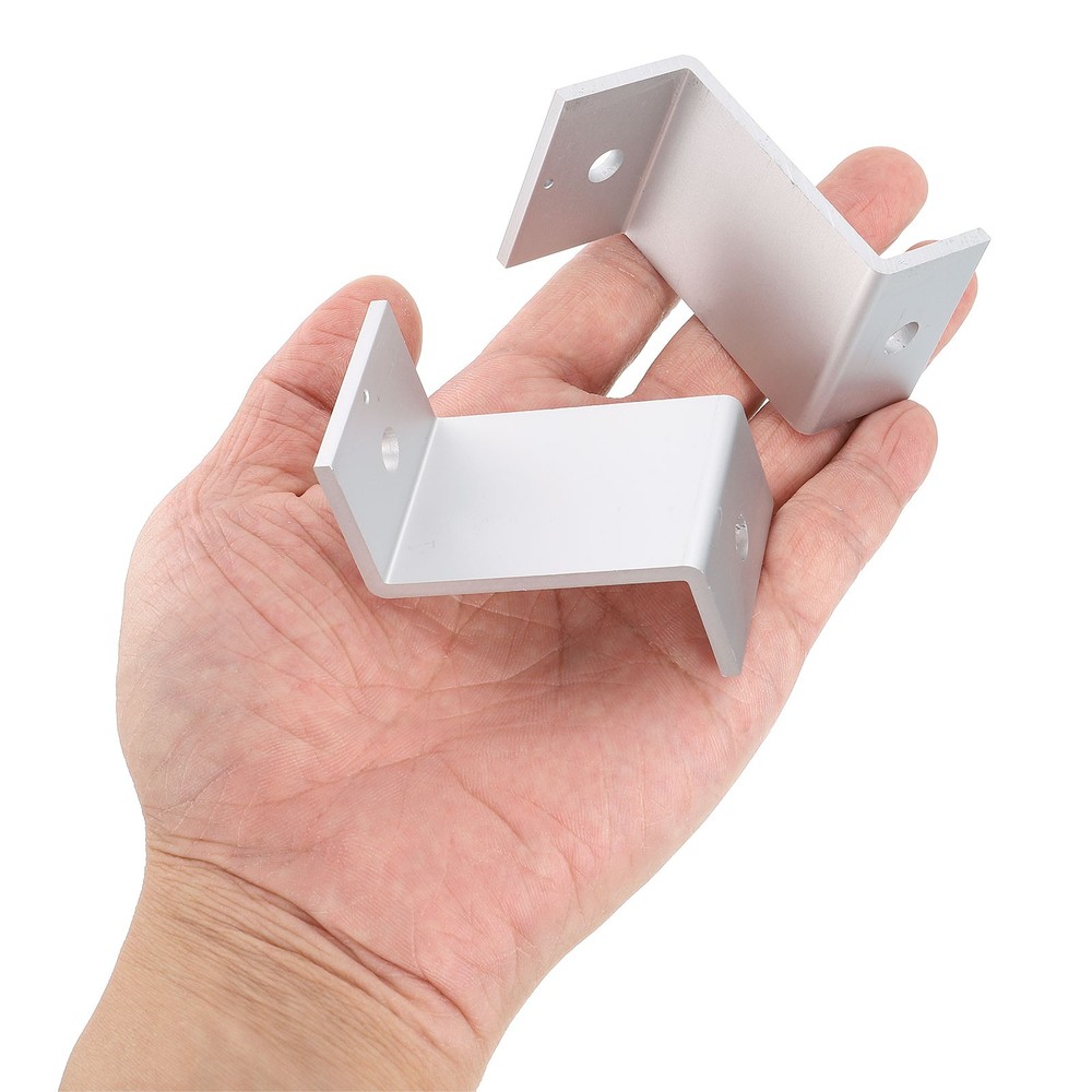 10 Pack Z Brackets, 55mm Aluminum Alloy Lightweight Solar Panel Bracket, Silver