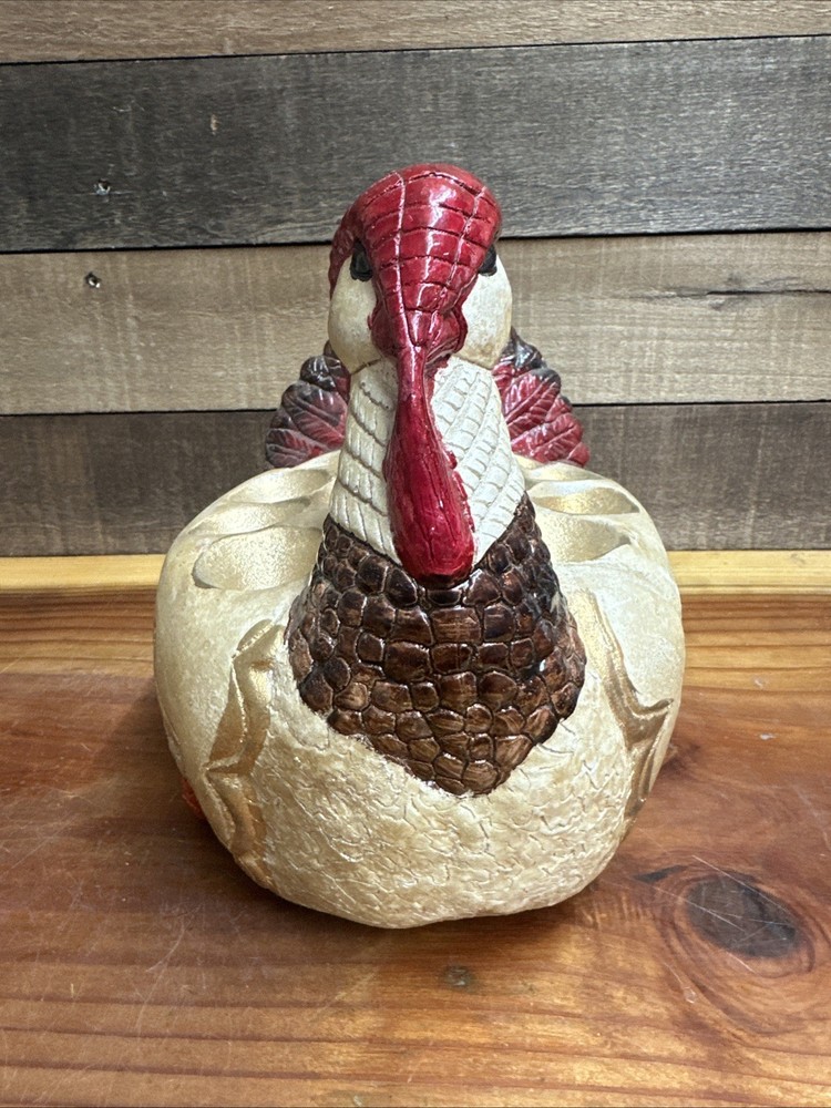 Handpainted Ceramic Turkey Deviled Egg Holder Platter Rare