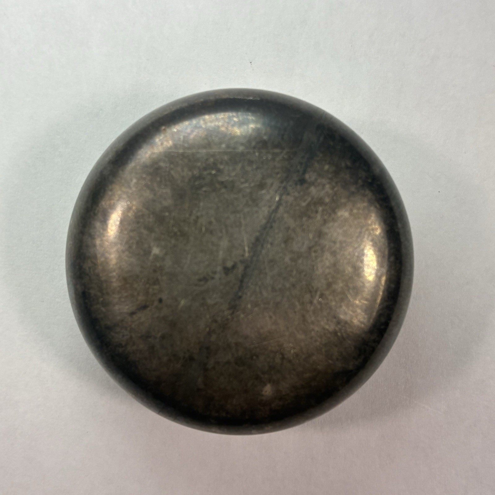 Antique Williams Talc Co Miniature Mirrored Powder Box w/Puff Silver Plate Vtg