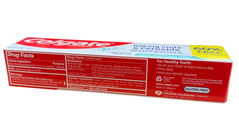 Colgate Baking Soda x [2 Pack] Peroxide Whitening Brisk Mint Toothpaste, 4.0oz