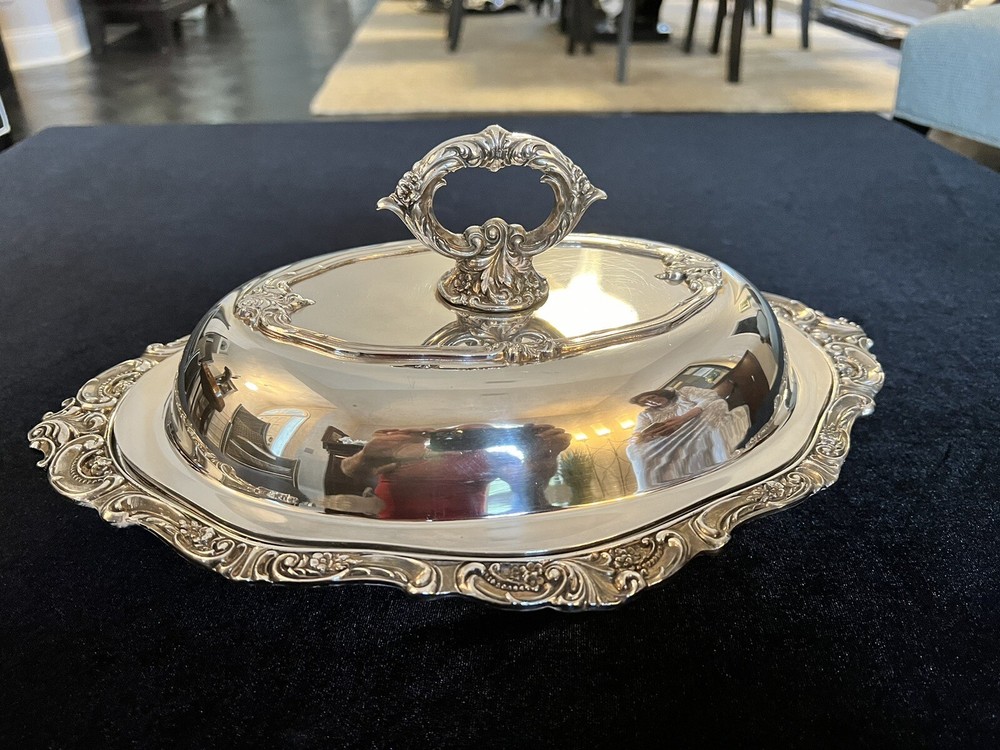 Wallace Baroque silverplate Covered Casserole Dish