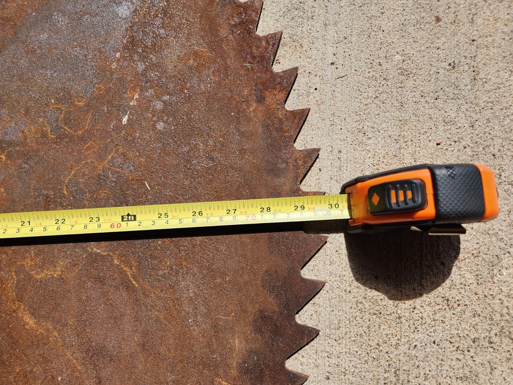 Large Sawmill Buzz Saw Blade 30"! Diameter Solid Sawblade Rustic Decor Rusty