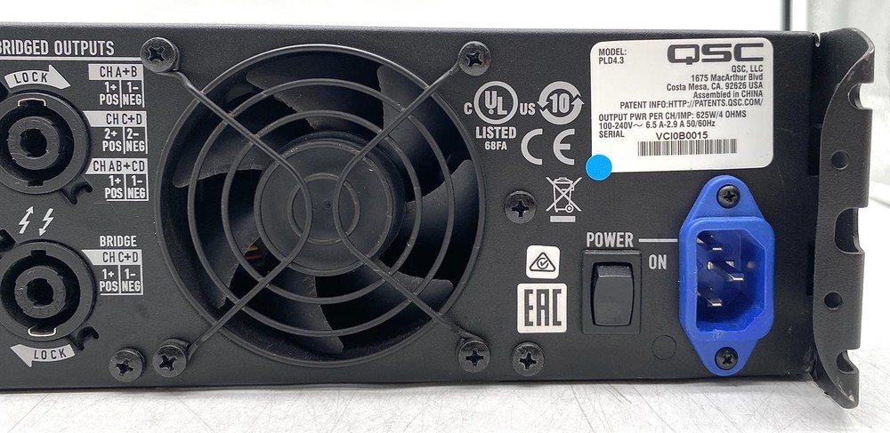 QSC PLD4.3 4-CH 2500W DSP PROCESSING POWER AMPLIFIER