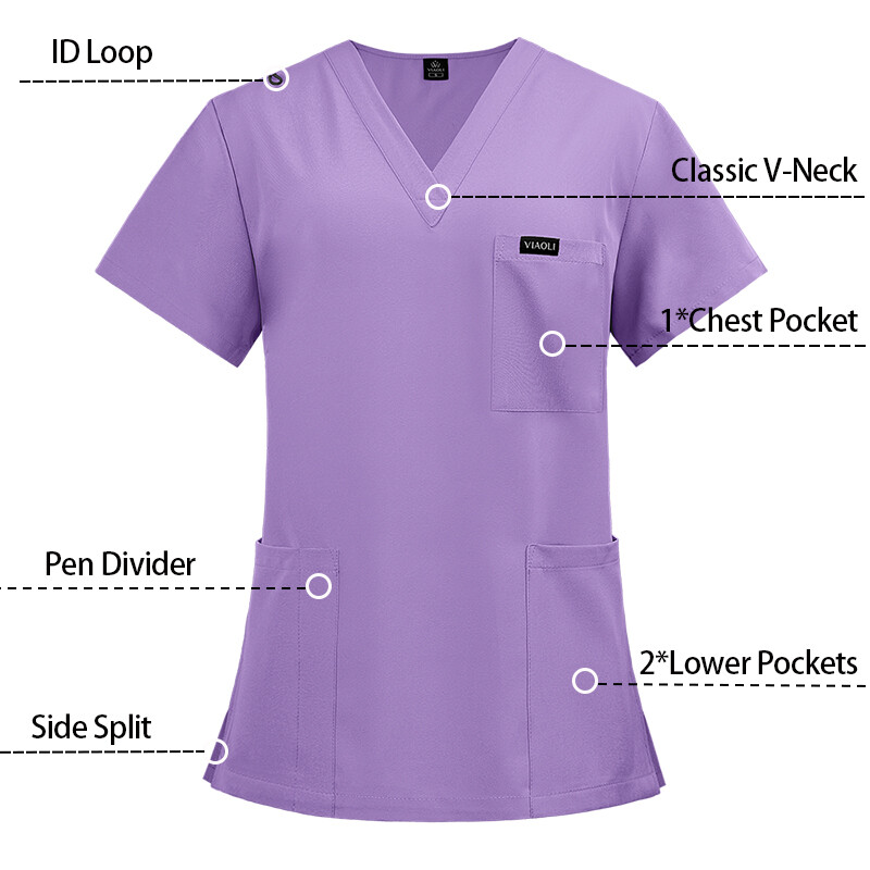 Unisex Stretch Nurse Uniform Medical Scrub Sets Women Men V-Neck Top Jogger Pant