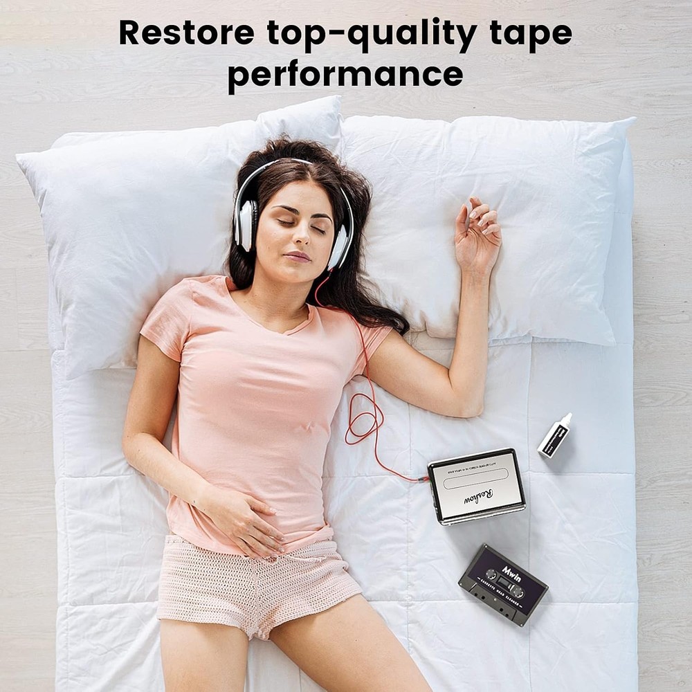 Essential Cassette Player Maintenance Kit with Head Cleaner & Cleaning Fluids