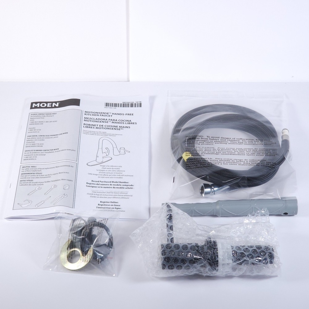 Moen 87014EWBL Touchless Wave Pull Down Kitchen Faucet Matte Black READ