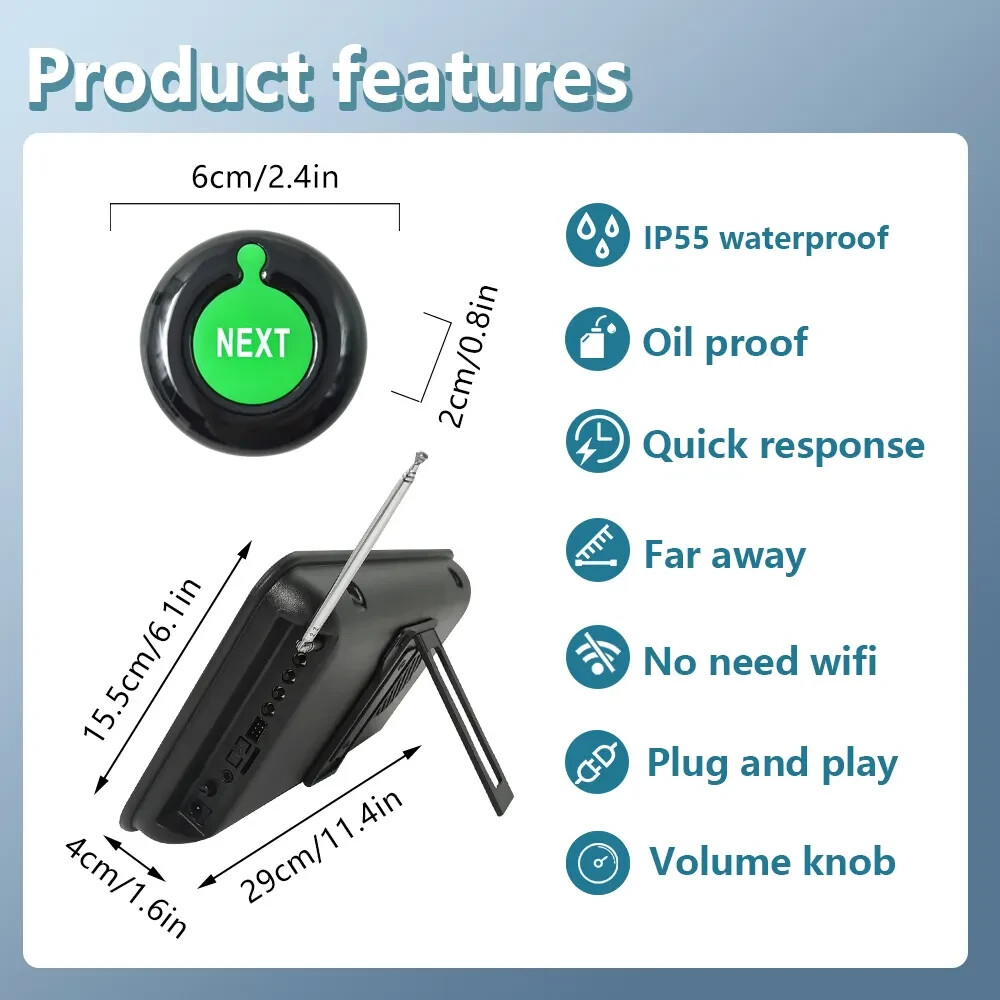 Restaurant Wireless Queue Management System Ticket Dispenser