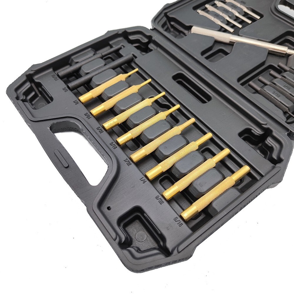 19 Pcs Chisel Punch Round Punch High Hardness Double Sided Copper Hammer Set