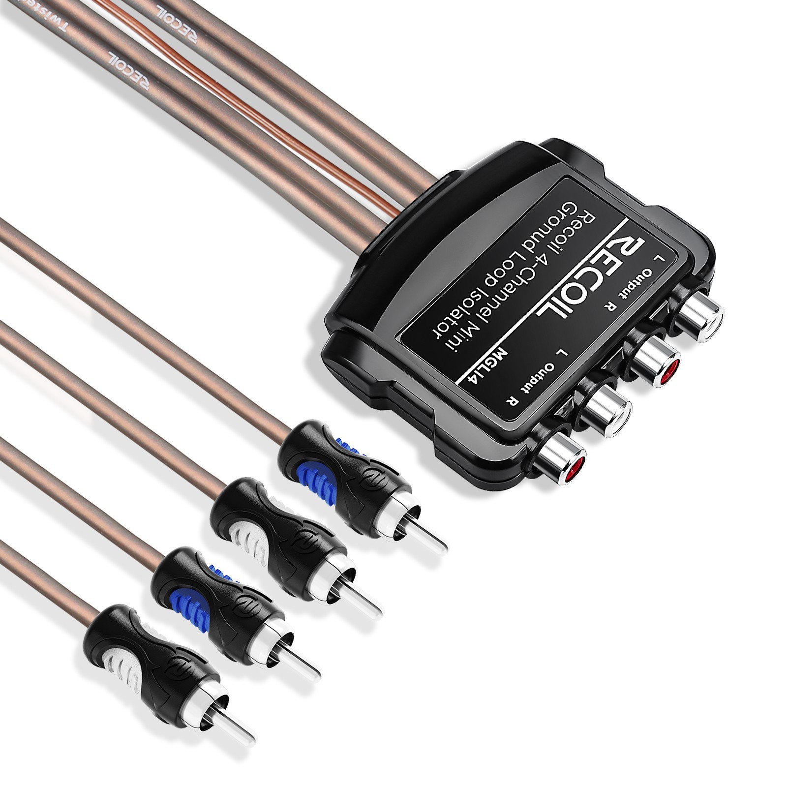 RECOIL MGLI4 Mini 4Channel RCA Stereo Ground Loop Isolator for Audio Signal