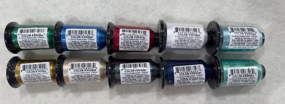 Floriani Embroidery Thread 10 New Spools Polyester Multiple Colors