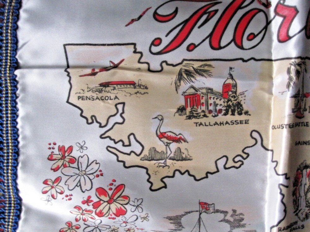 WWII Satin Pillowcase - FLORIDA - Beautifully done.