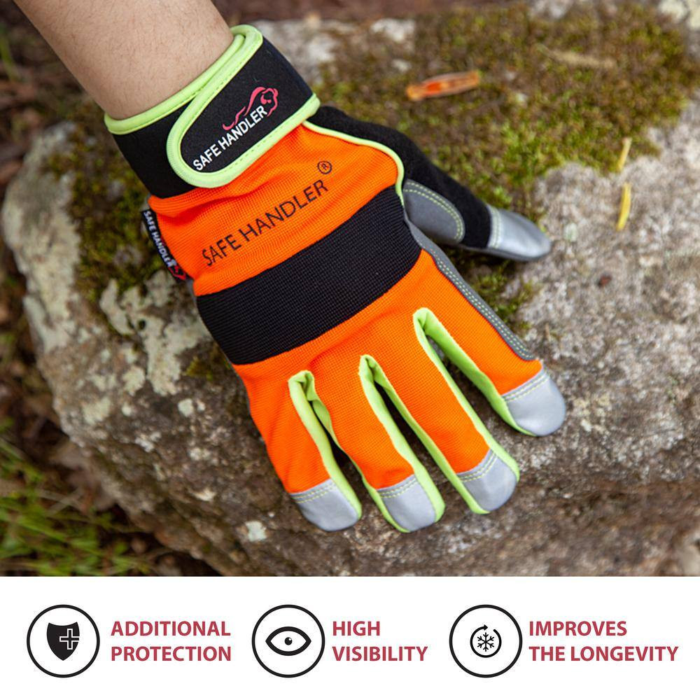 L/XL Reflect Pro Gloves, High Visibility Hook and Loop Wrist Strap (2-Pair)