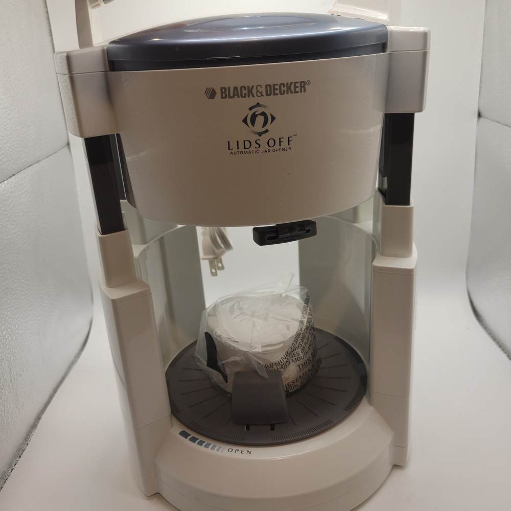 BLACK+DECKER Lids Off Electric Jar Opener, White Blue Plastic