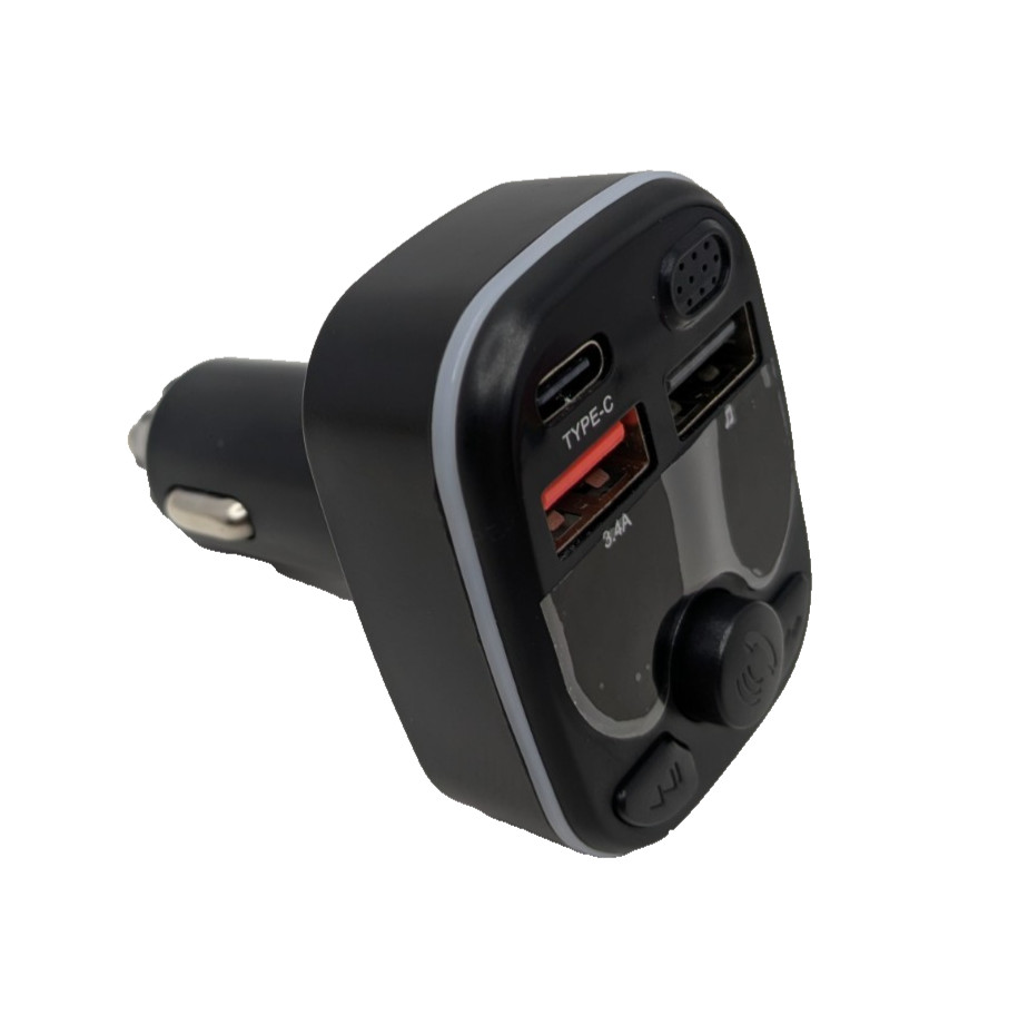 Bluetooth FM Transmitter Car Adapter USB/Type-C Charger, Hands-Free, New No Box