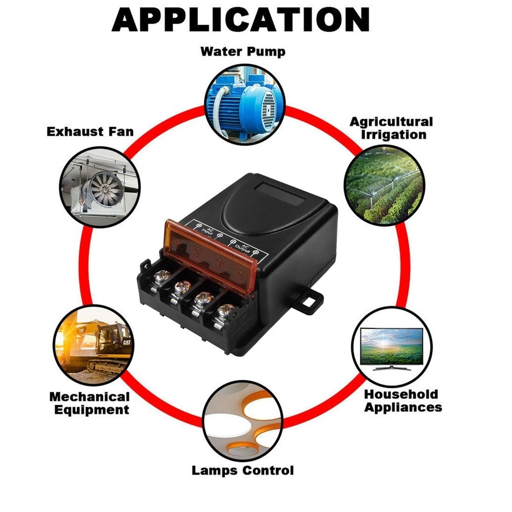 1x 433 MHz Wireless Remote Control Switch AC RF Relay Receiver W/ Remote Control