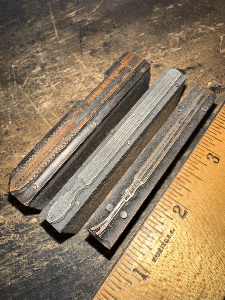 Printing Blocks ( Old Speciality Tools ) Type Cut Blocks