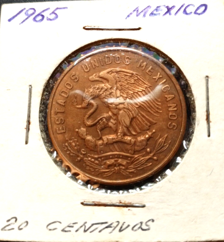 1965 MEXICO 20 CENTAVOS BRILLIANT