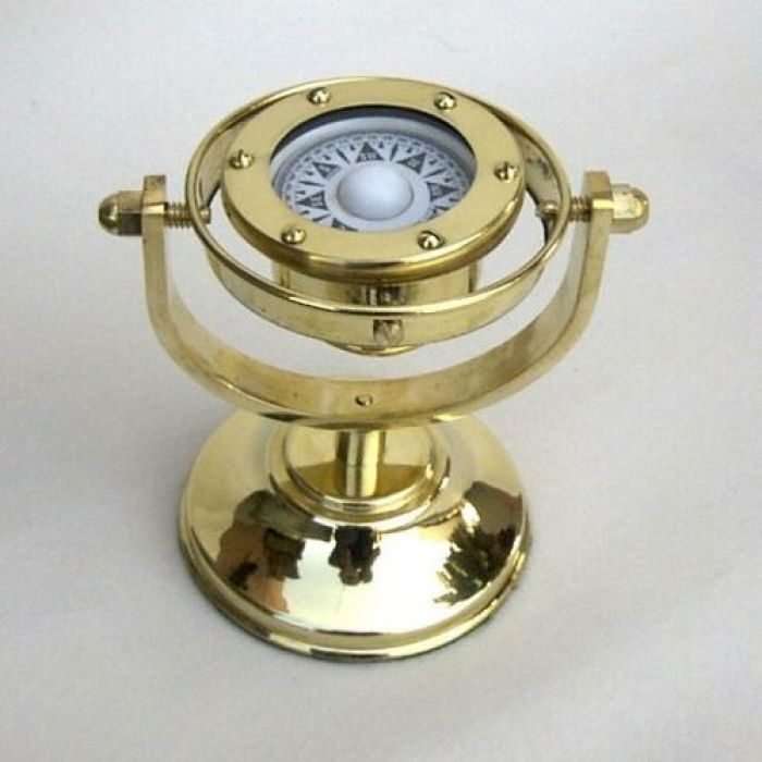 GIMBAL COMPASS BRASS ~ NAUTICAL COMPASS ~PIRATE ~ MARITIME ~ COMPASS