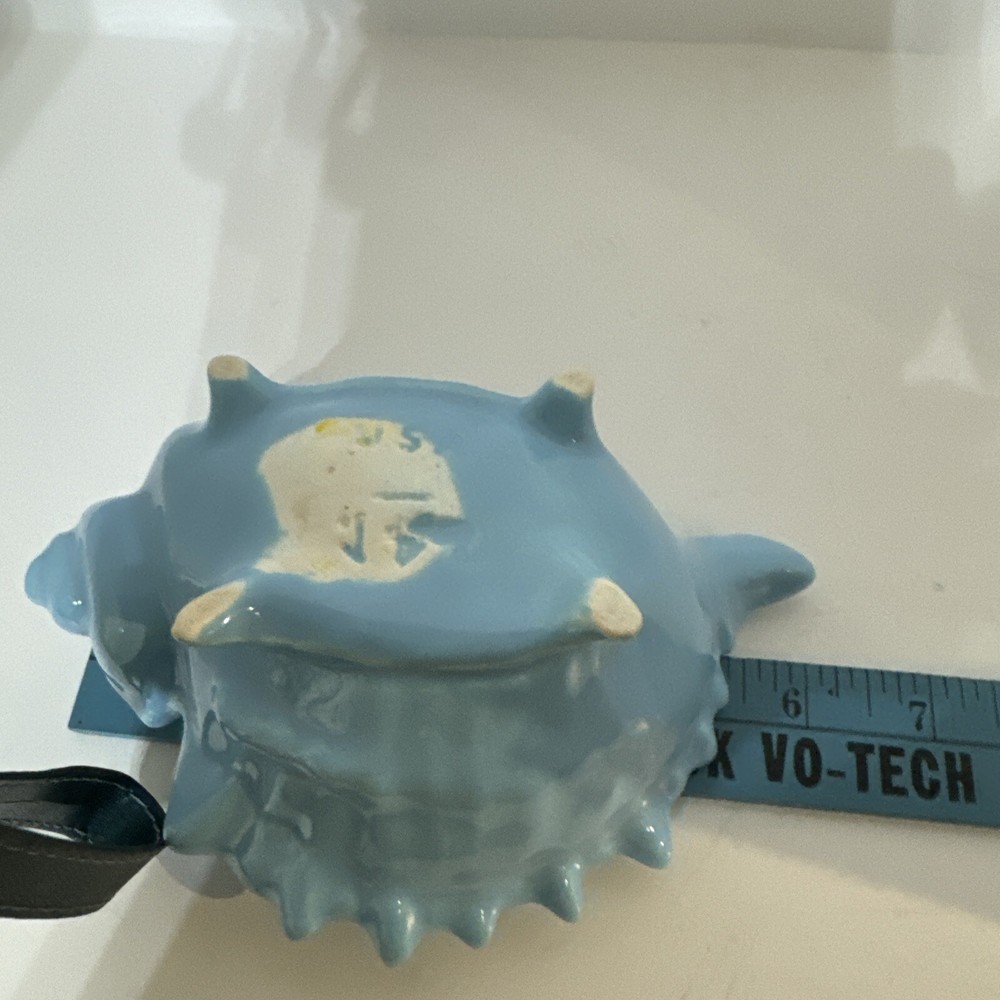 Blue Ceramic Conch Shell Planter Marked USA On Bottom 2.5” Tall
