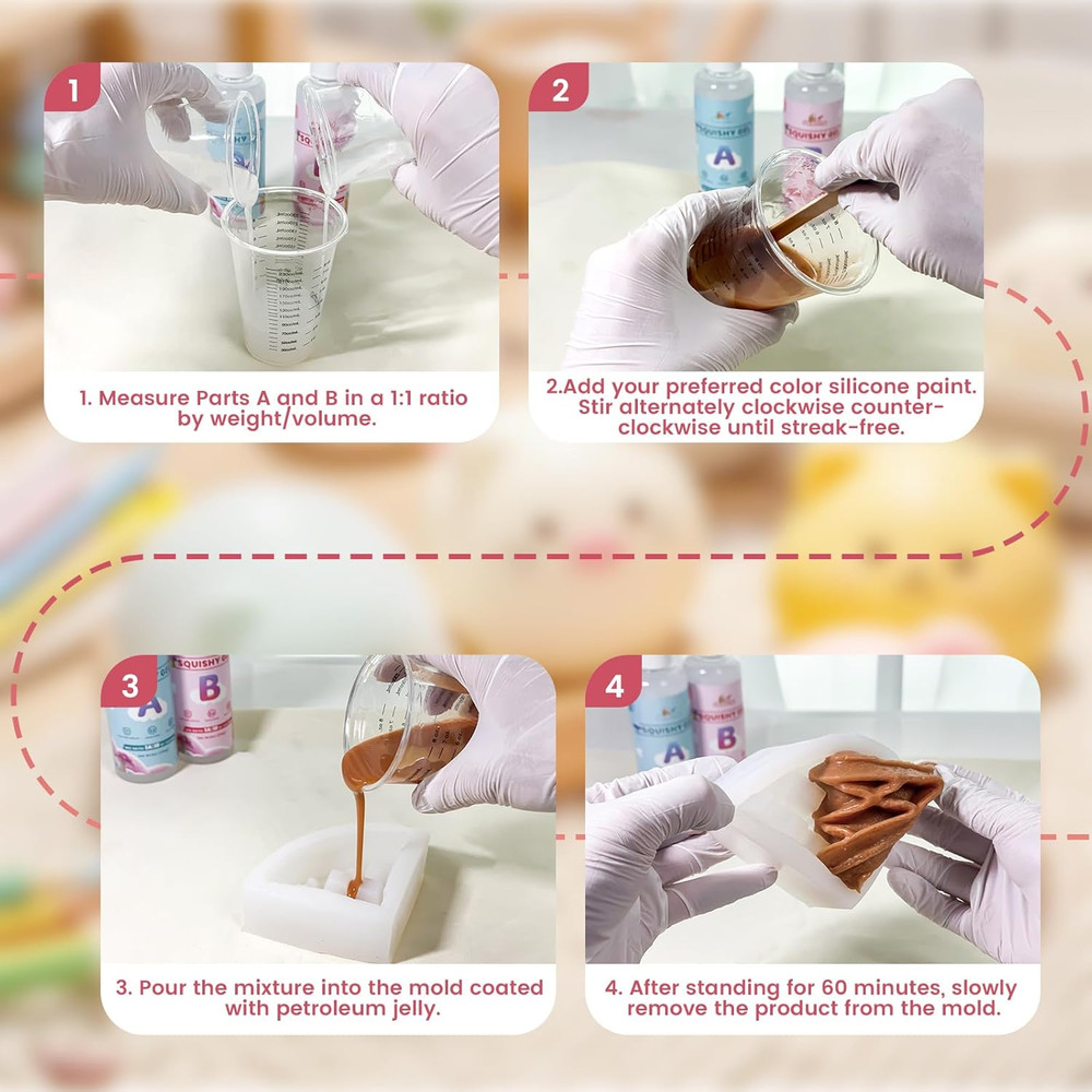 12 Pcs Taba Squishy Kit,Liquid Silicone for Squishy Maker with Guided,Waffles &