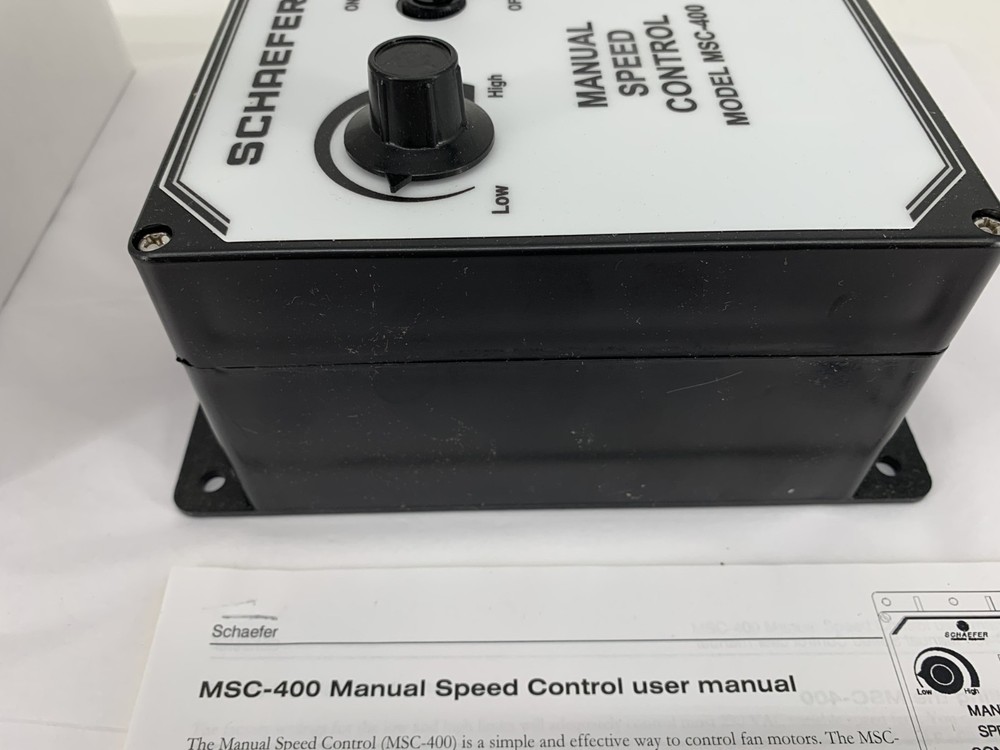 Schaefer Ventilation MSC-400B Manual Variable Speed Control 115V or 230VAC 12.5A