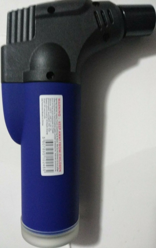 Torch Refillable Windproof Jet Lighter Color Blue Size 4 inches