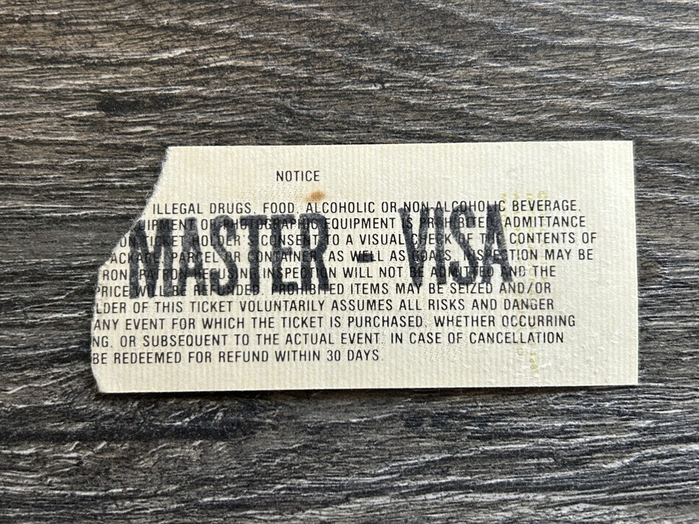 KISS TICKET STUB South Carolina 1990 Hot In The Shade Concert Tour Vintage Kiss