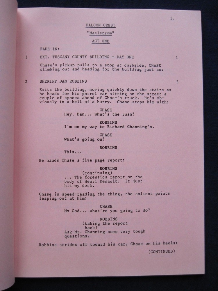 ORIGINAL TV Script FALCON CREST Maelstrom BRADFORD DILLMAN'S Copy wi His Notes