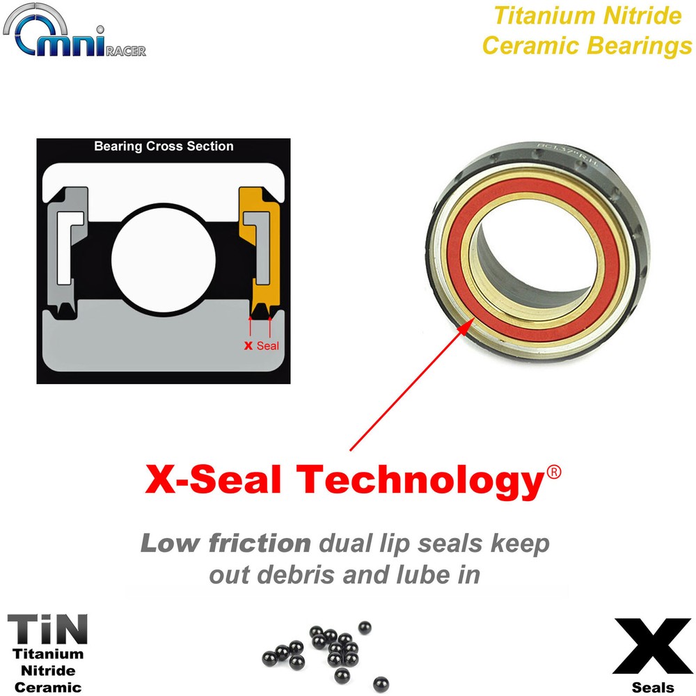 OMNI Racer Threaded TiN CERAMIC Bottom Bracket For BB386EVO BB392EVO Cranksets
