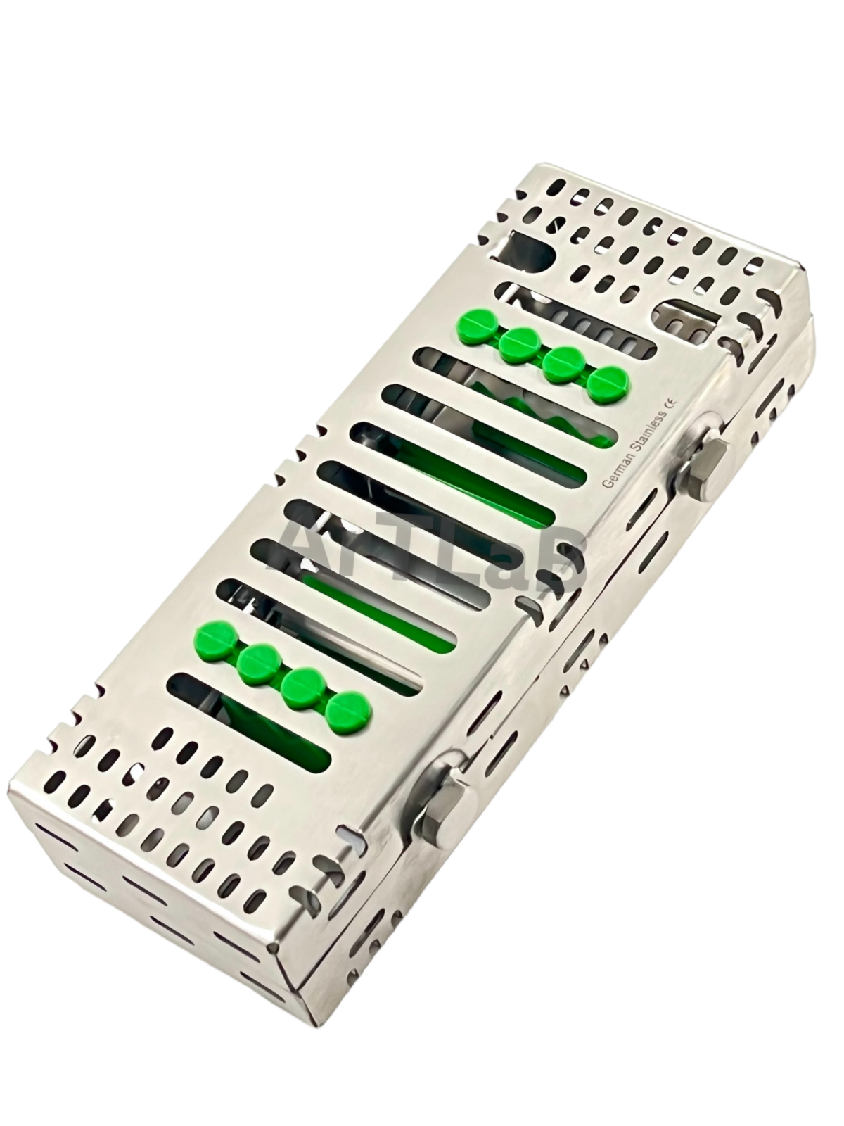 GERMAN Double Decker Dental Surgical Sterilization Autoclave Cassette 8 tools